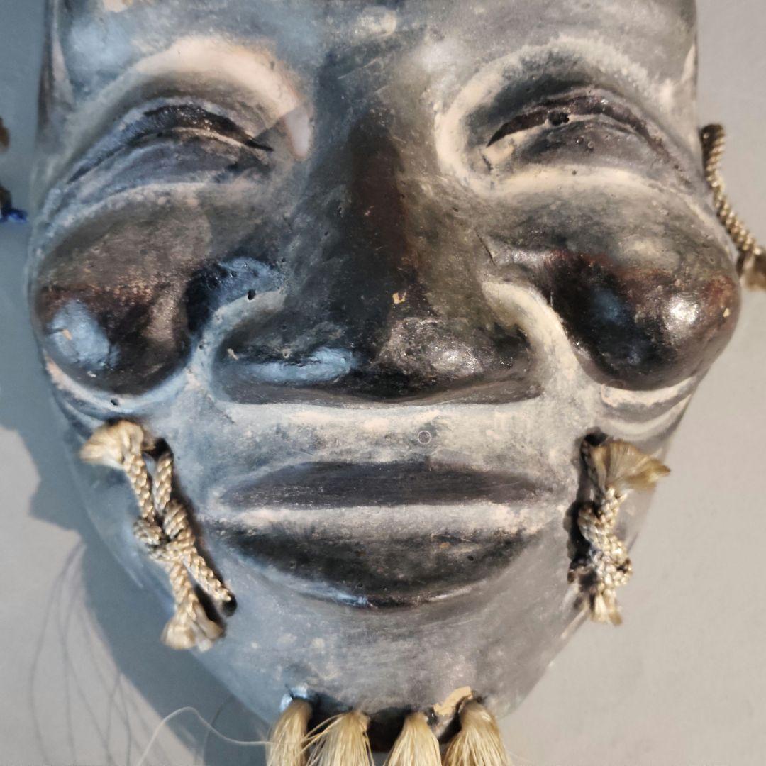 京都紙屋川面　端啓　お面　翁面相　てすき和紙製　古美術　伝統工芸品