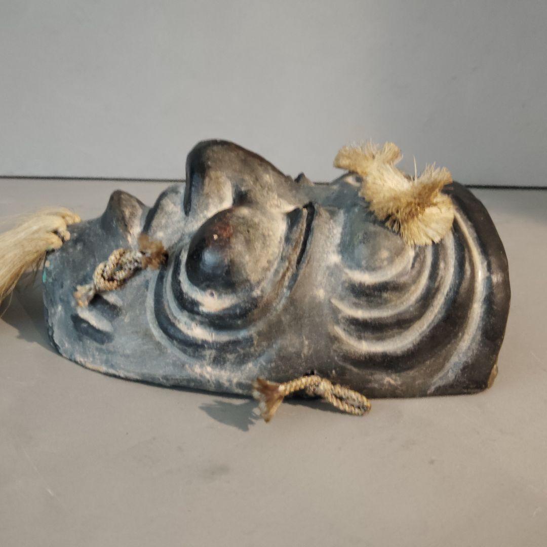 京都紙屋川面　端啓　お面　翁面相　てすき和紙製　古美術　伝統工芸品