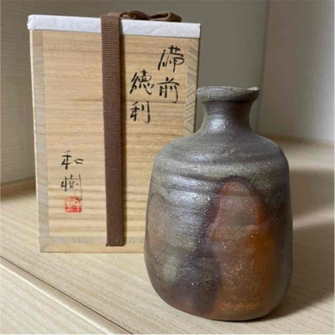 ■備前焼 窯変三角備前徳利 中村和樹