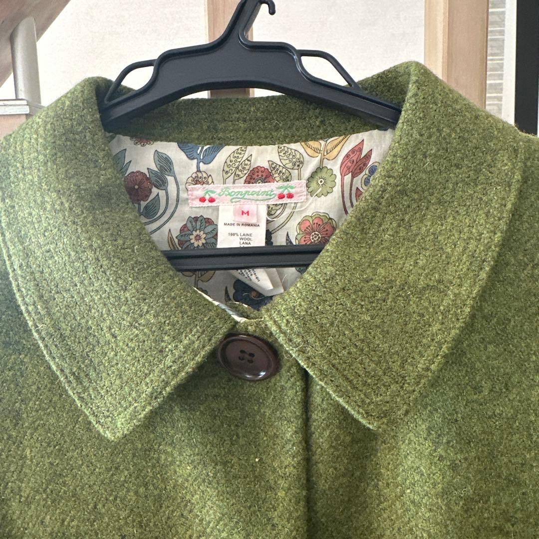 オリーブグリーン ウールコート M