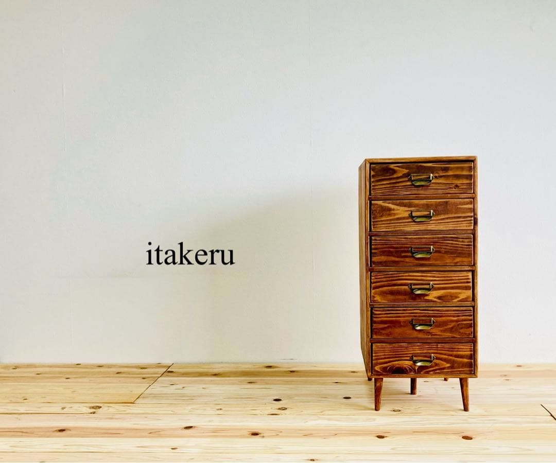 アンティーク調 ワインレッド 6段チェスト 重厚感 エレガント家具