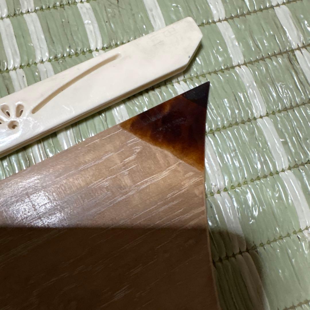 三味線　撥　バチ　鼈甲　べっこう　木製　明石