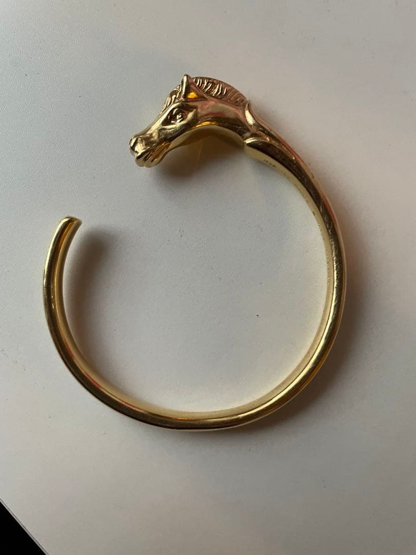 HERMES エルメス シュバル ホース バングル ゴールドカラー ヴィンテージ