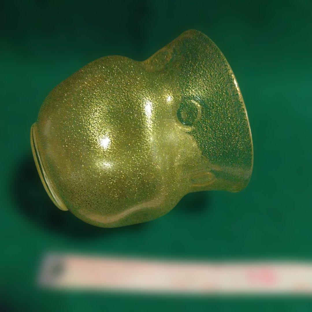 金色泡入りガラス茶器 木箱付き　岩田久利