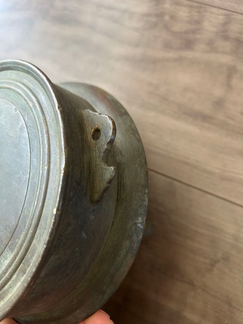 貴重 江戸時代 名工鋳物師 西村和泉守作 鉦吾 古銅製