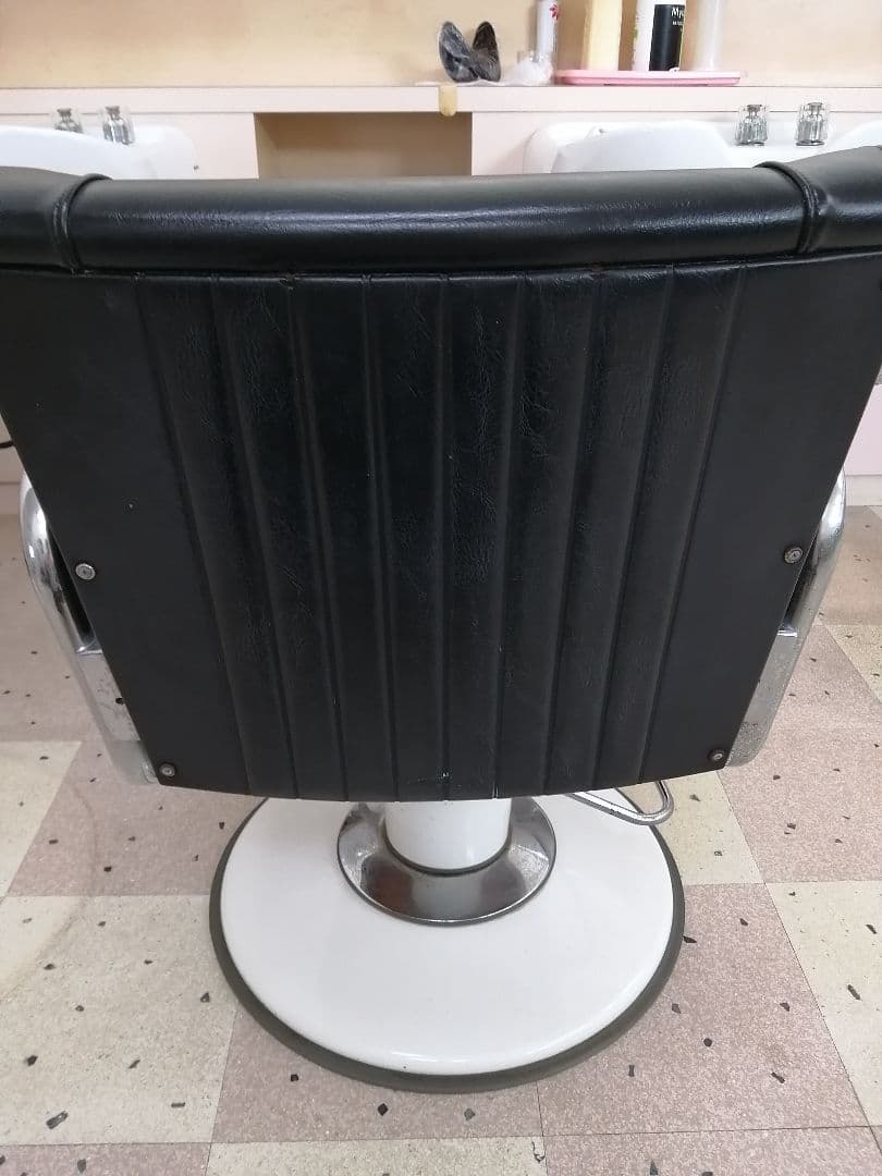 美容院用回転チェア 黒 合成皮革
