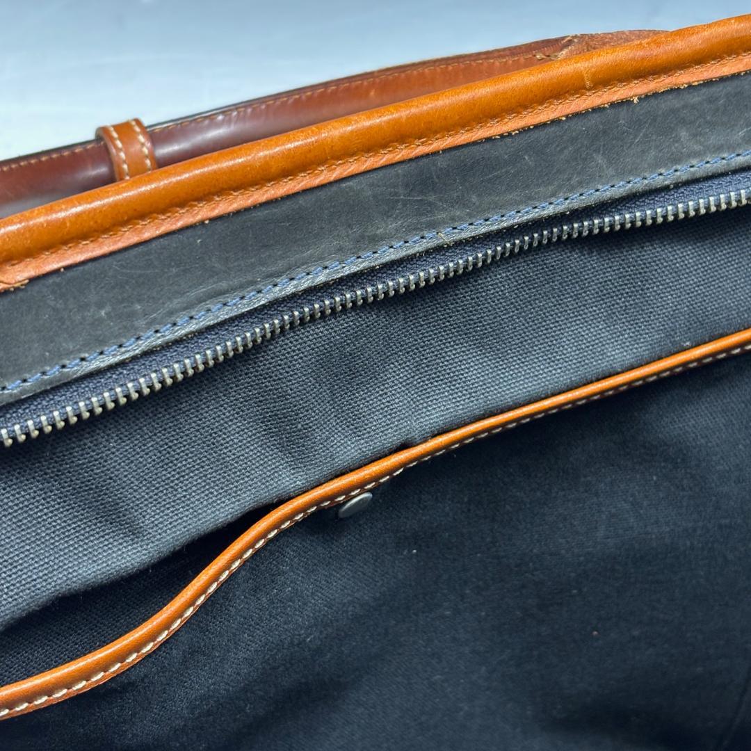 状態良【フェリージ本物】ブリーフケース/レザー/ブラック×ブラウン