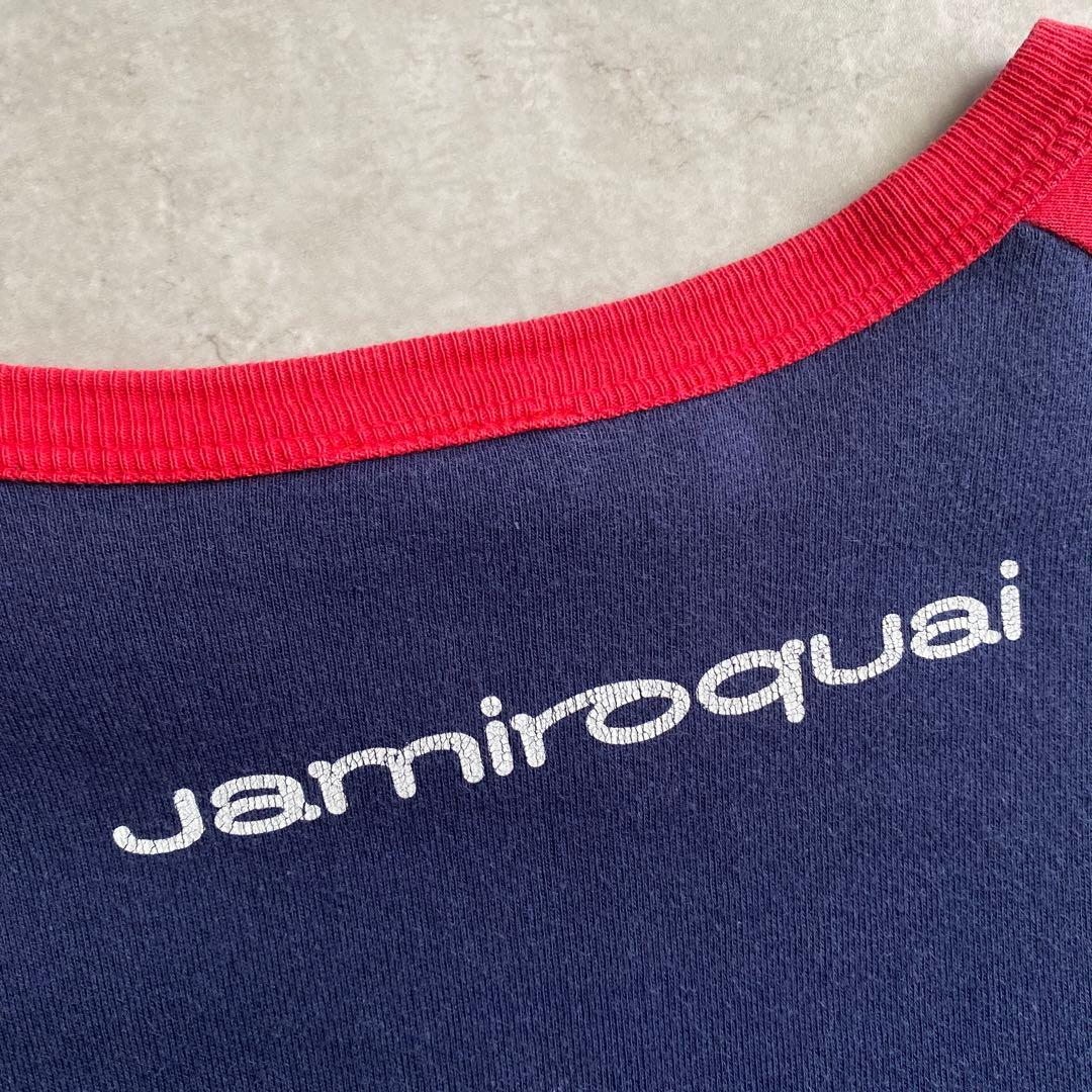 90s 00s ジャミロクワイ×リーバイス ラグラン Tシャツ 紺×赤 M