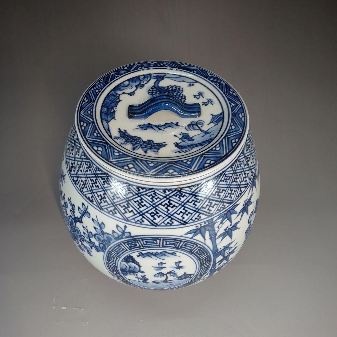 芋頭　祥瑞　染付　水指