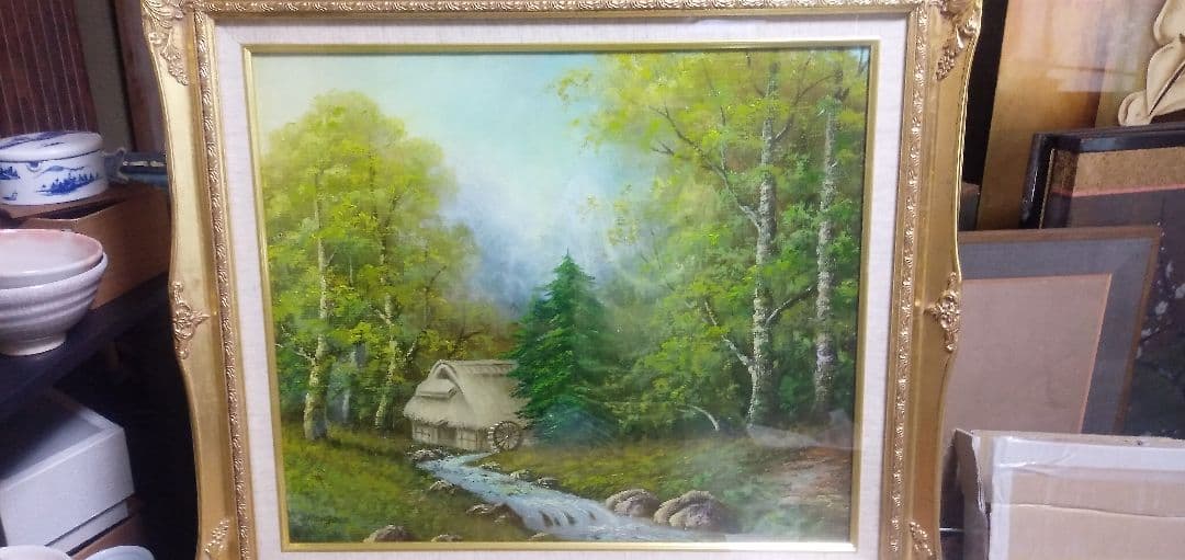 長谷川音市の10号直筆油絵です