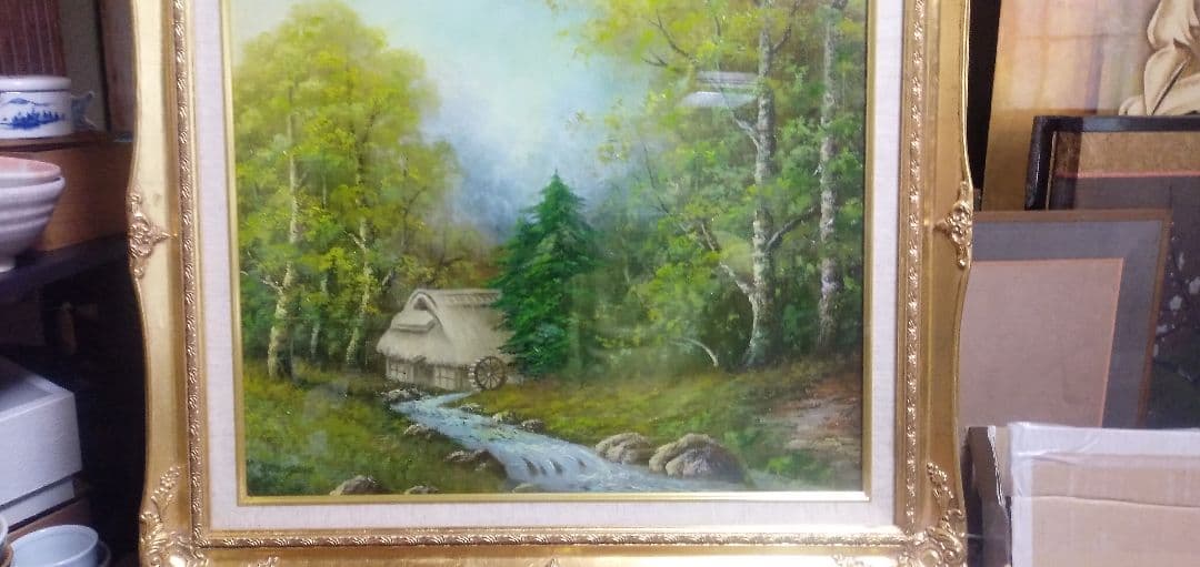 長谷川音市の10号直筆油絵です