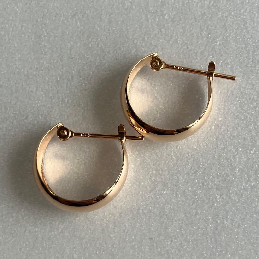 k18 ピンクゴールド　5×13 月甲 フープピアス