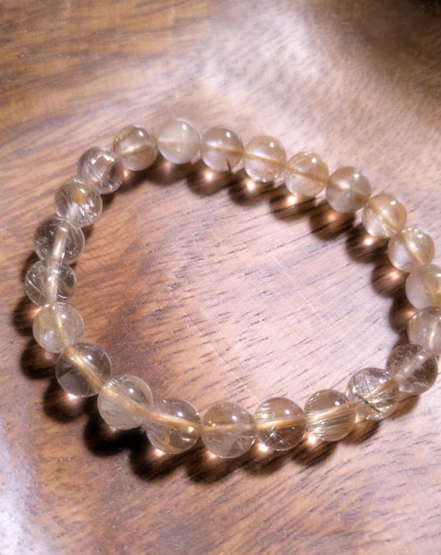 天然石 約8mm　２３粒　ゴールドルチルクォーツ　金運　臨時収入　開運