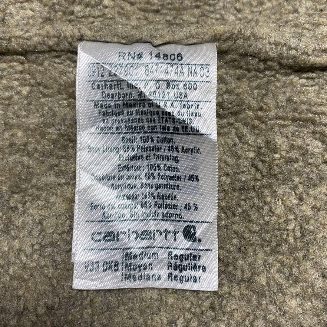 Carhartt ダックベスト 裏ボア メキシコ製 M ブラウン