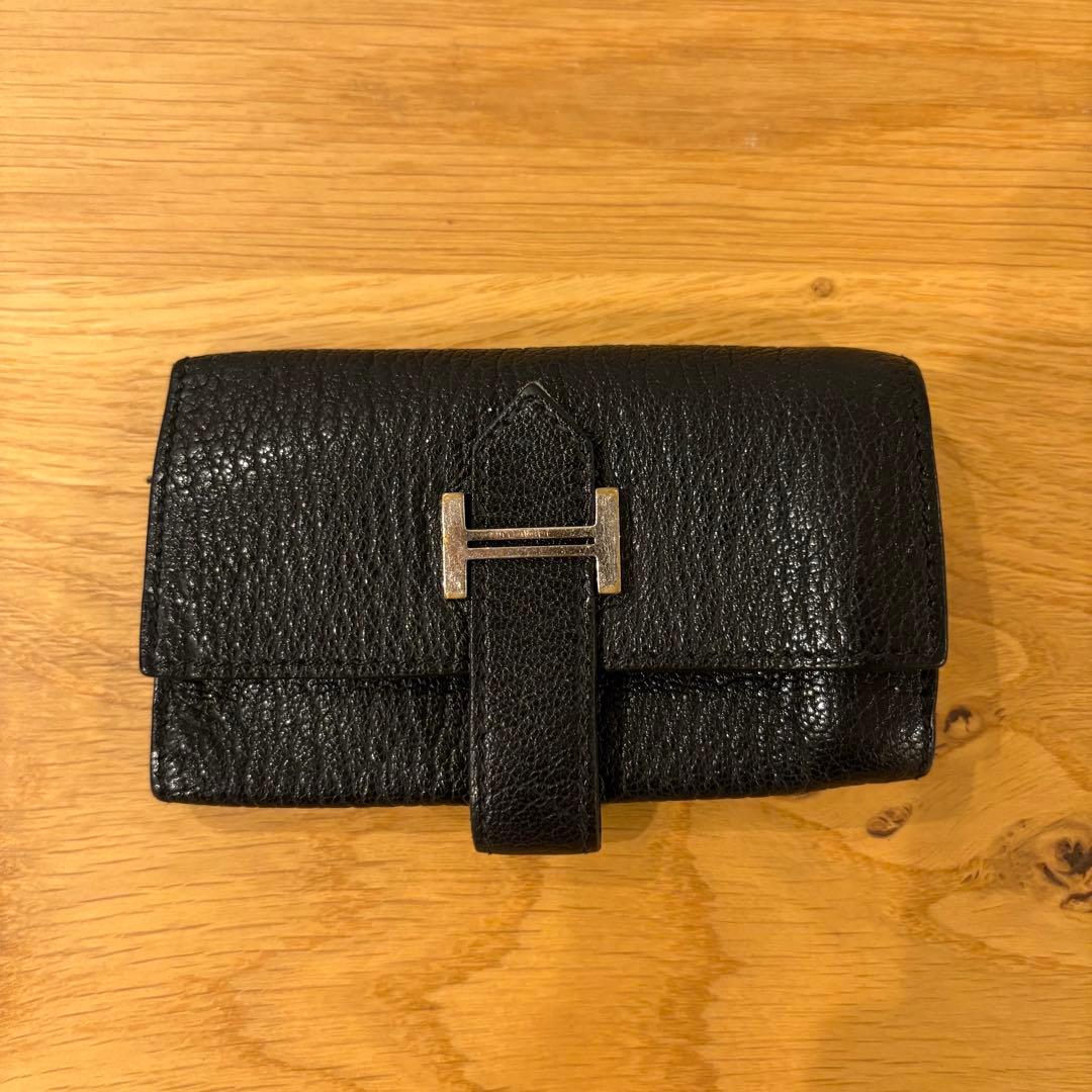 HERMES べアン　ブラックレザー キーケース