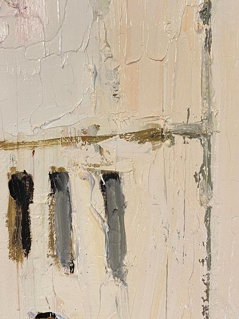 「真作」加納秀雄「ロハの裏町」風景画　油彩画　額装　サイン有り　F8号