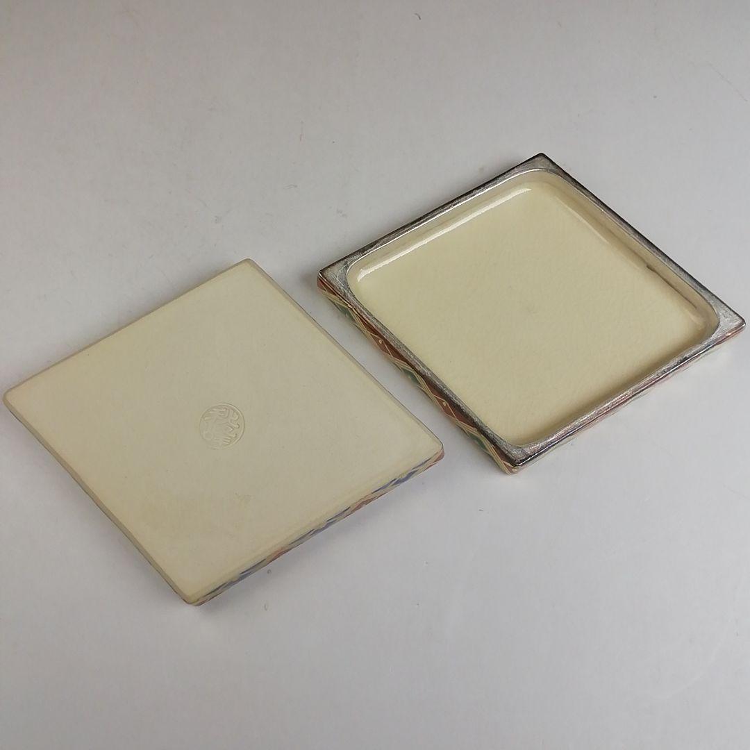 Ｔ９００　香合　『仁清　菱柳桜絵』『中村秋峰 造』　共箱　茶道具