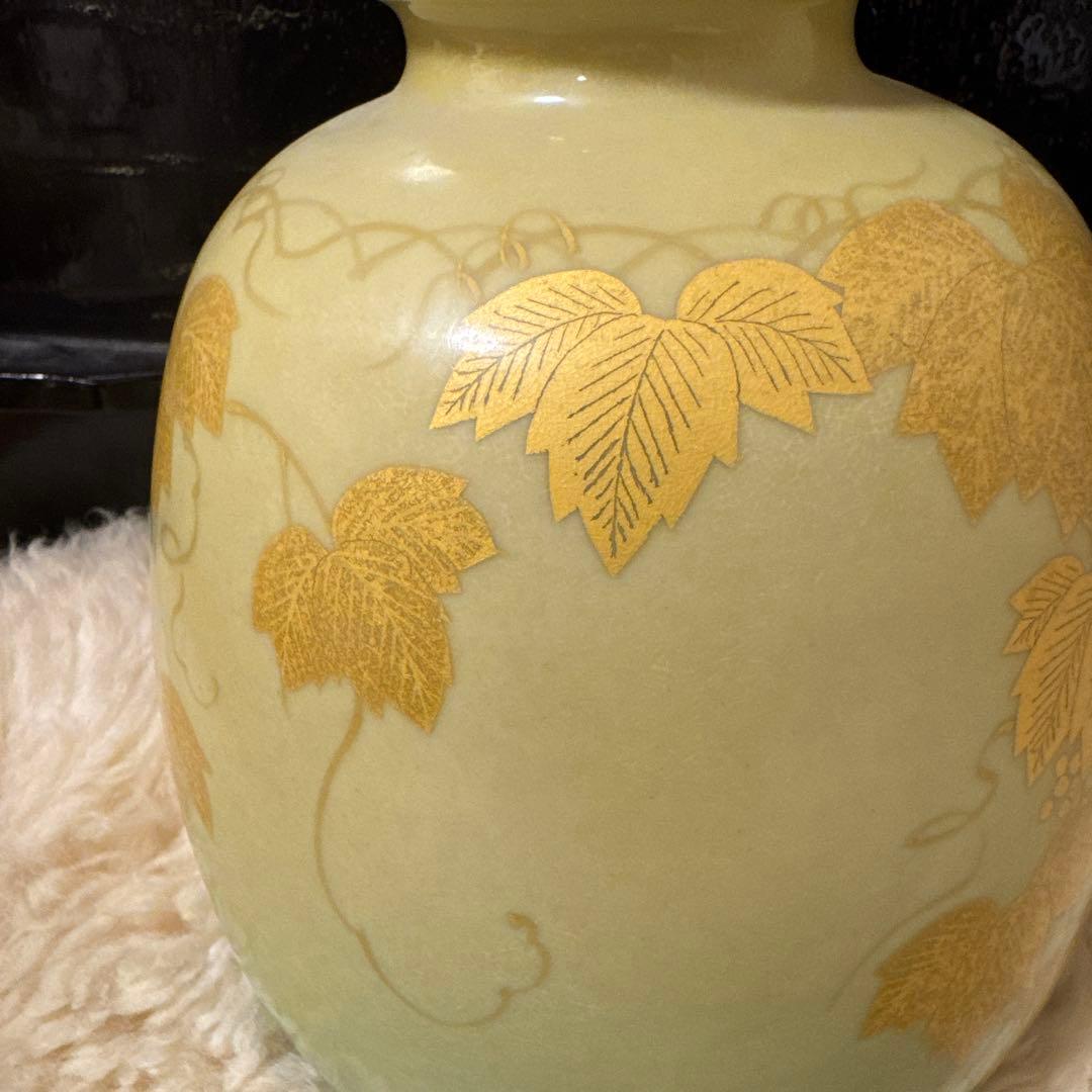 吉田美統 金色装飾陶器花瓶 日本製 日本工芸 美術品