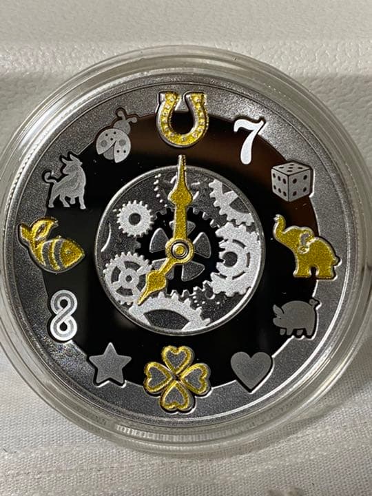 2021年　カメルーン　LUCKY HOURS　時計　幸運　　銀貨