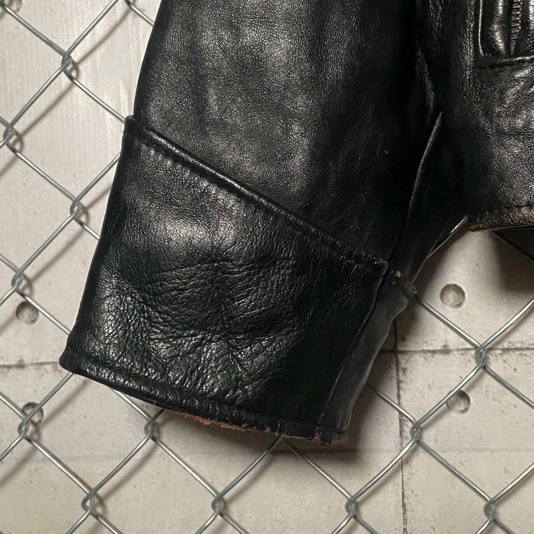 MIDCOAST ライダースジャケット 羊革 革ジャン 本革 短丈 黒 M