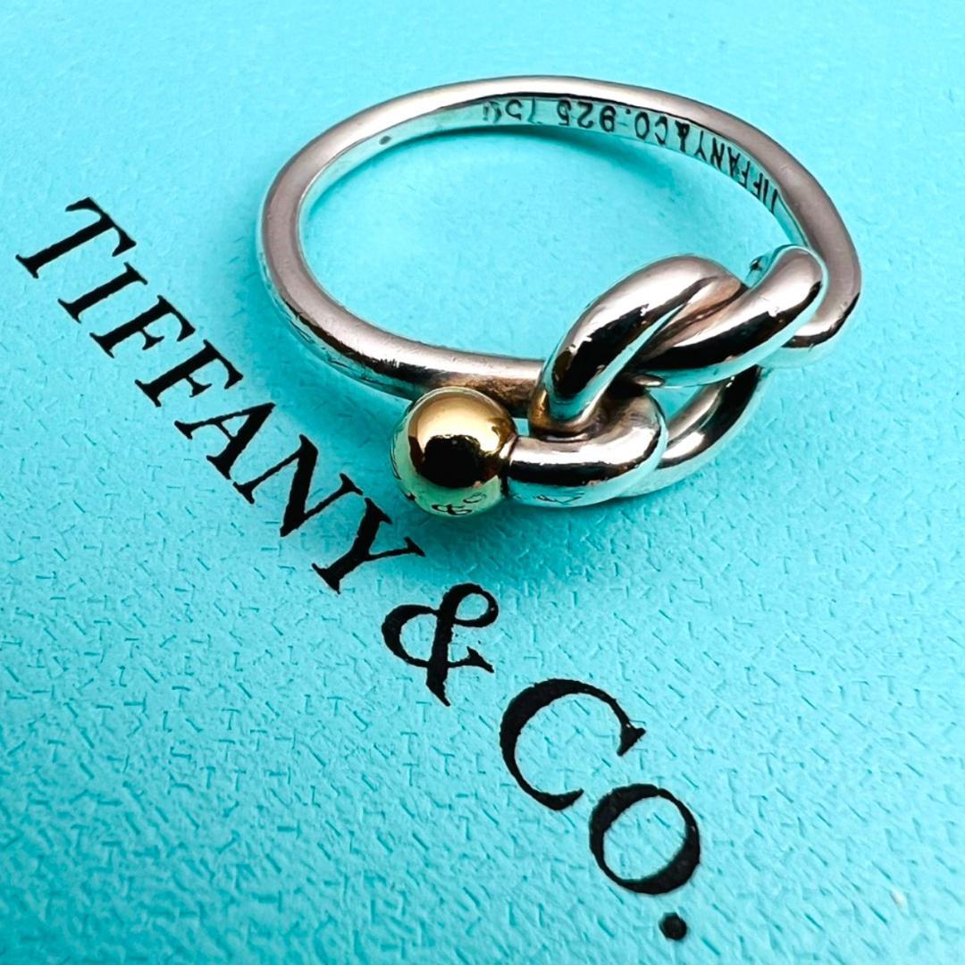 【極美品】TIFFANY リング 指輪 ラブノット コンビ 925 750 8号