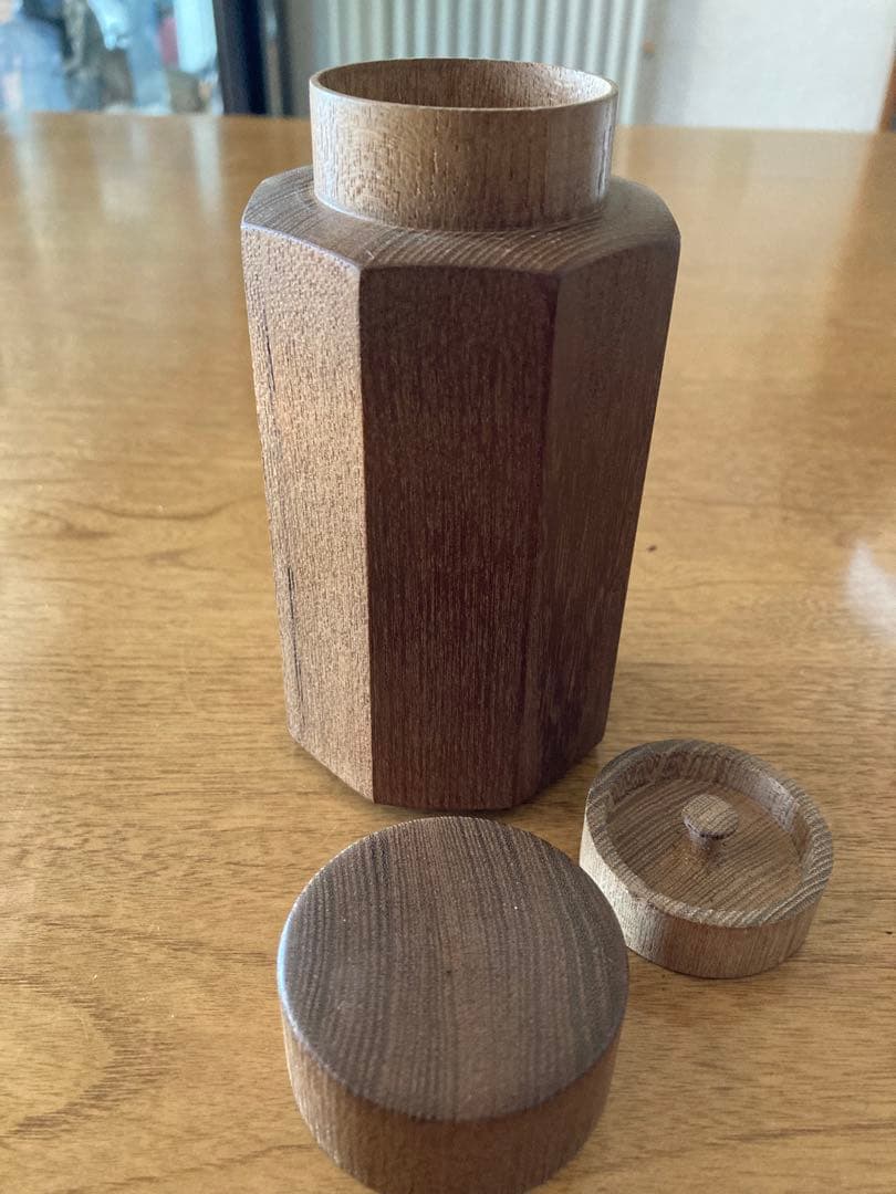 神代欅茶筒正峰作　千年の杢　木地師正夫作