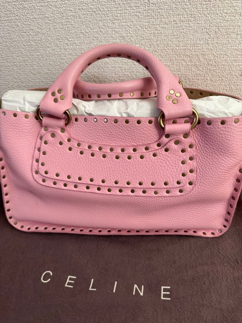 CELINE ピンク スタッズ ハンドバッグ