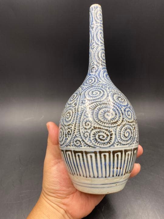 古伊万里　蛸唐草　27cm 鶴首　徳利　花入　一輪挿し　御神酒徳利