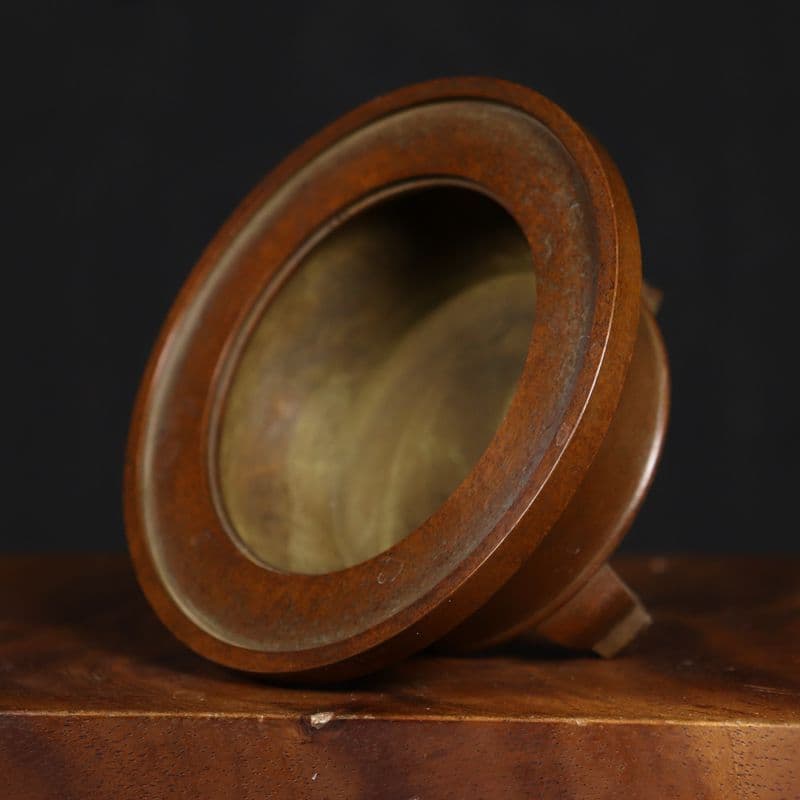 銅製 蘇工如意三足炉 盤香炉 檀香炉 茶道具 香道具 装飾品 工芸品 置物