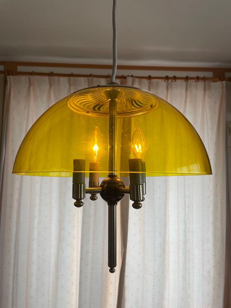 アンティーク　レトロ照明　照明レトロ　ペンダントライト　黄色　イエロー