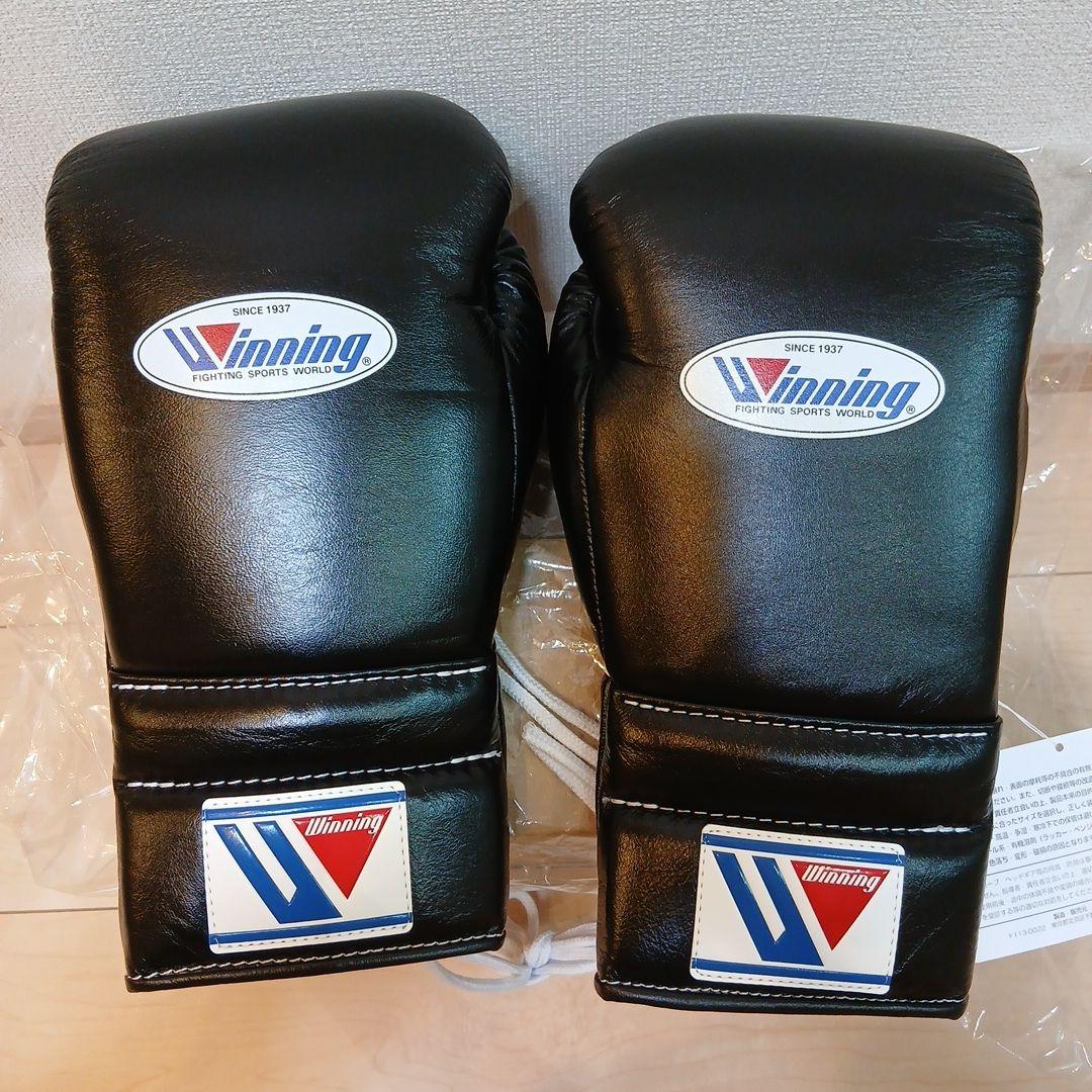 ウィニング ボクシンググローブ 14 oz ブラックひも式