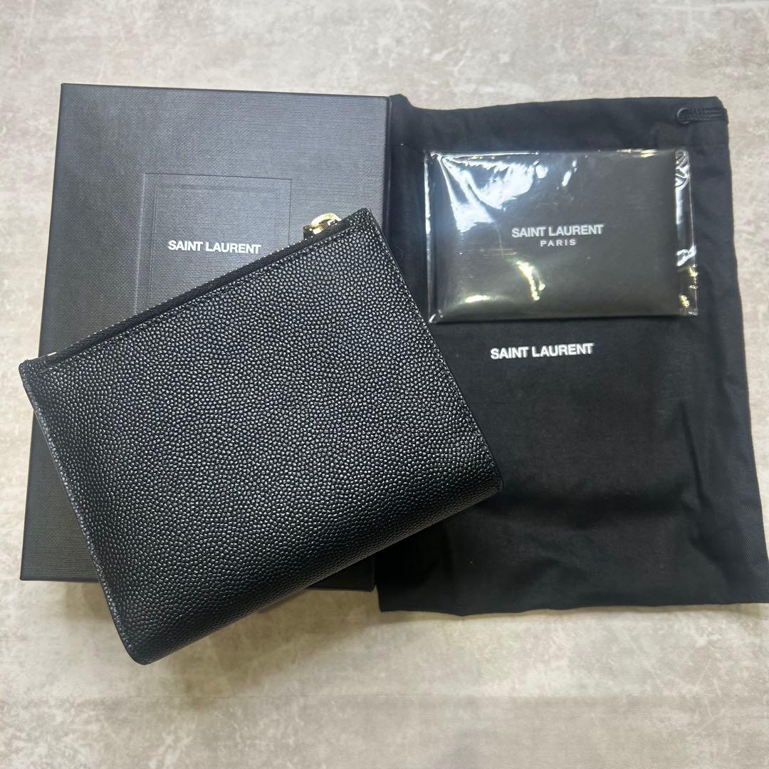 新品同様✨SAINT LAURENT ブラック 二つ折り財布