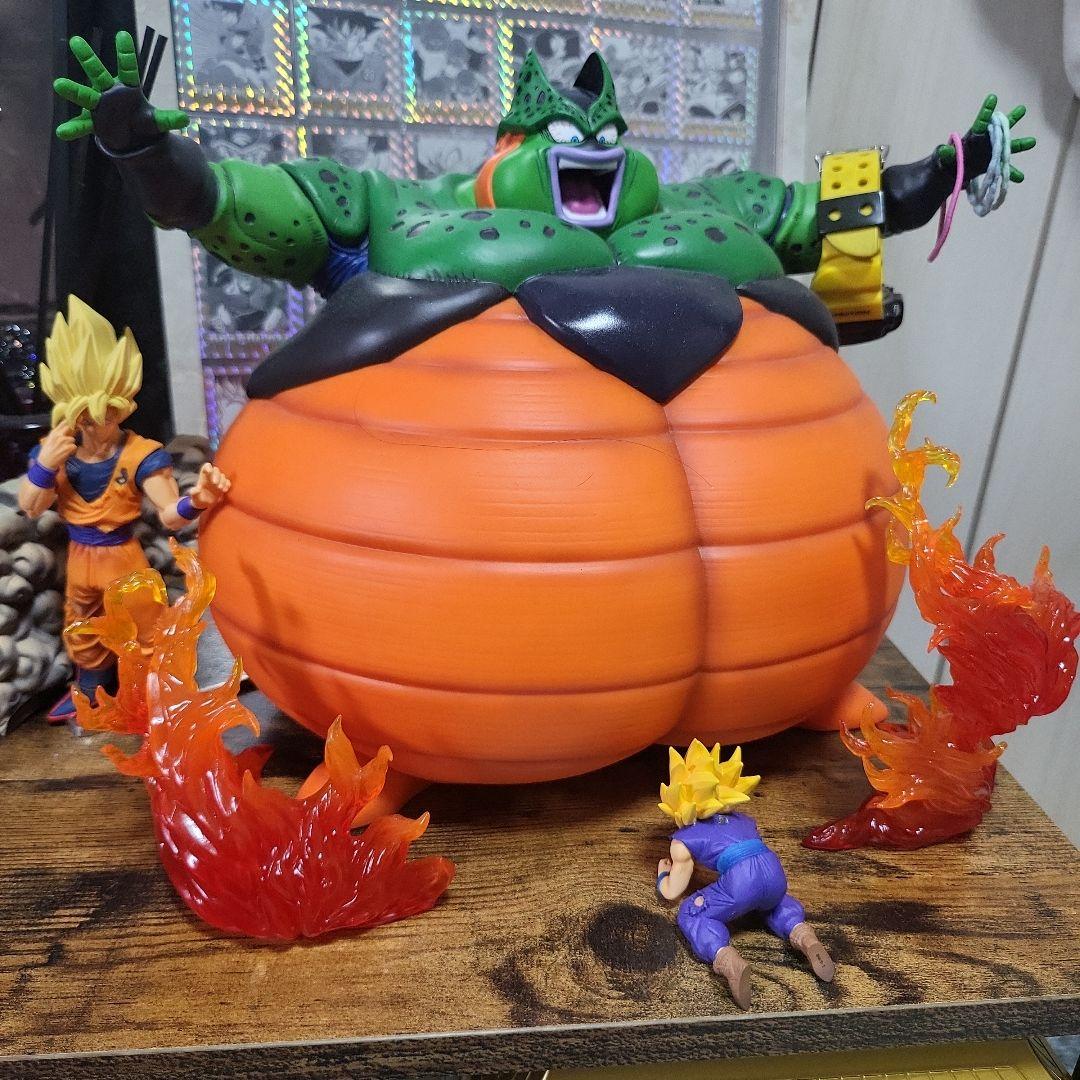 ドラゴンボール　アライズセル　ご飯、悟空、炎エフェクト付き