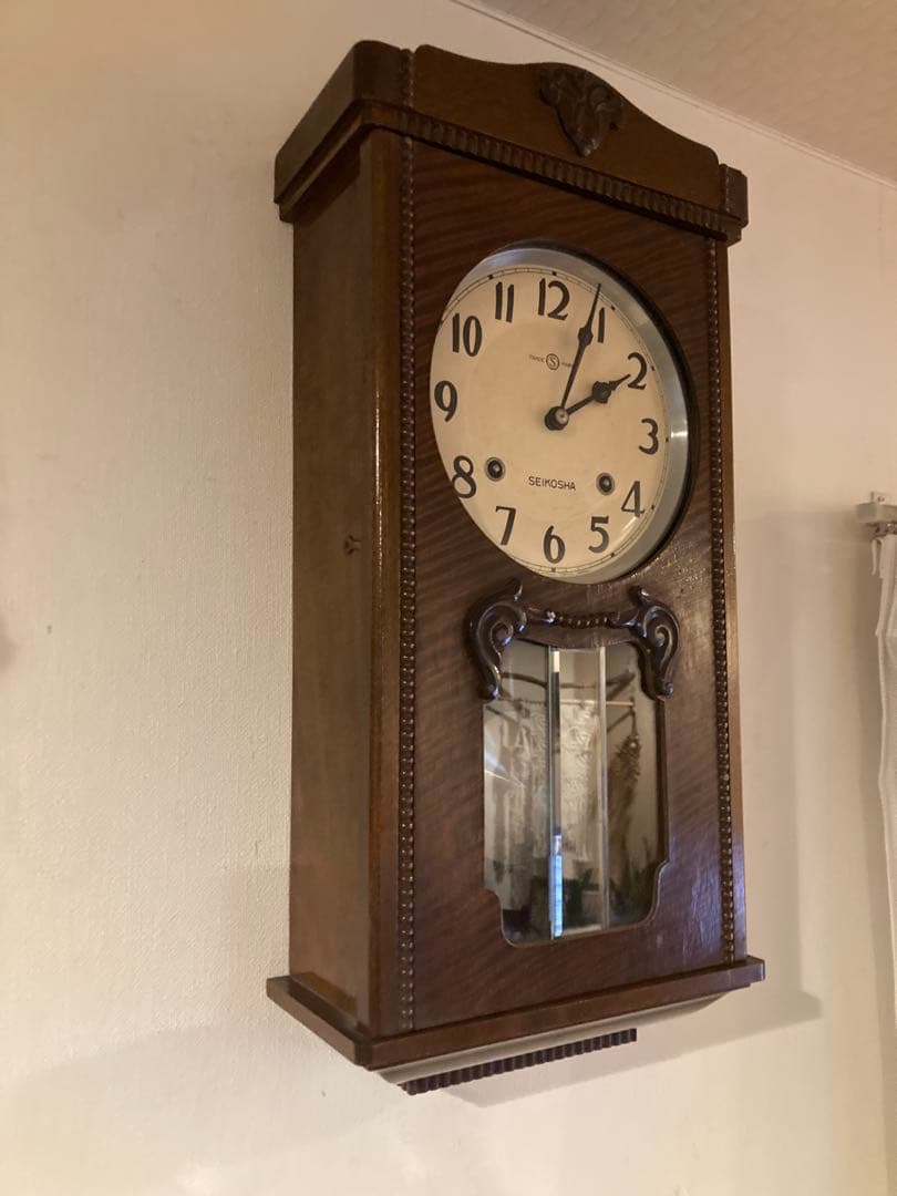 昭和レトロ　精工舎　ゼンマイ式振り子時計 ボンボン時計　稼働品②