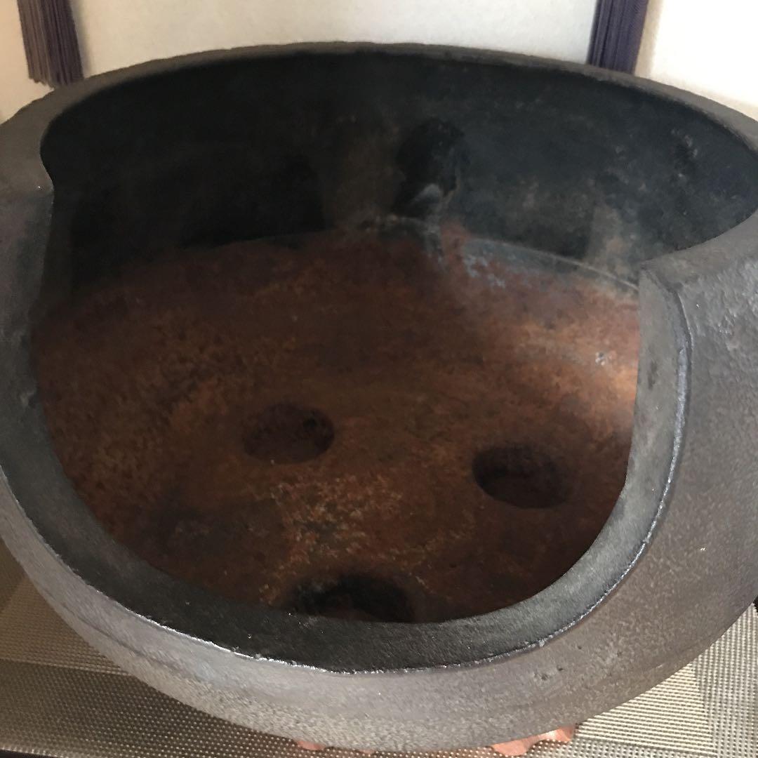 茶釜　鉄釜　炭型電熱器