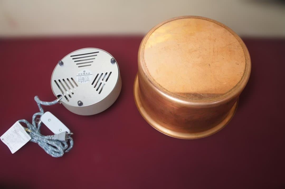 専用☆茶道具 立礼棚卓用 銅風炉 銅製丸炉 410W炭型 電熱器送料込み