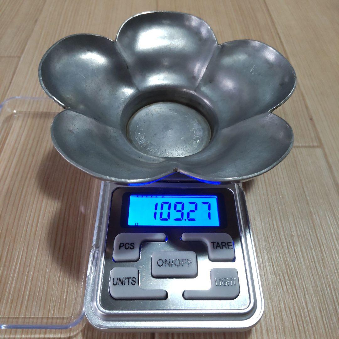 古錫 大型茶托 龍閣陳永高老店 唐物 梅型 ５客 古美術