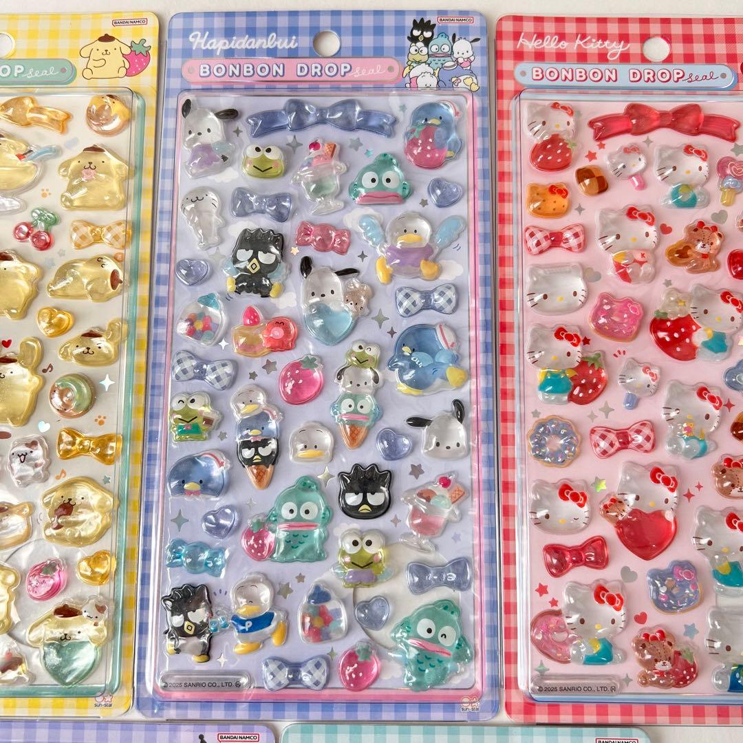 【国内正規品】ボンボンドロップシール第二弾サンリオ5枚セットはぴだんぶいなど