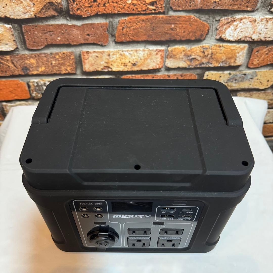 MIGHTYポータブル電源LEDライト付パナソニック製リチウムイオン電池300W