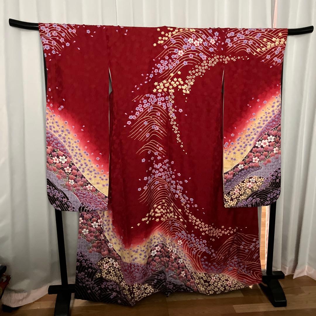 正絹振り袖着物.絞り　身丈160㎝