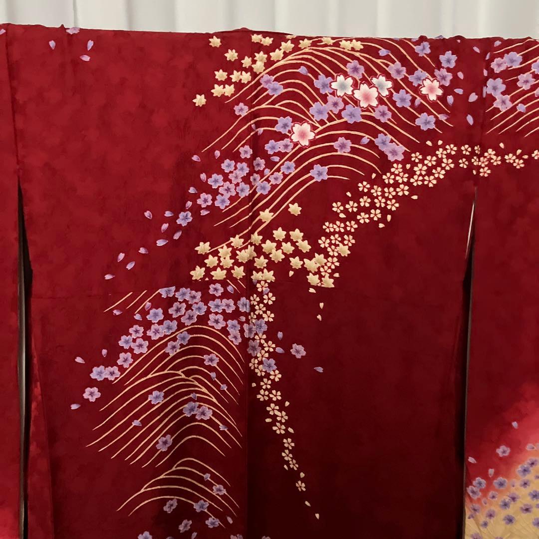 正絹振り袖着物.絞り　身丈160㎝