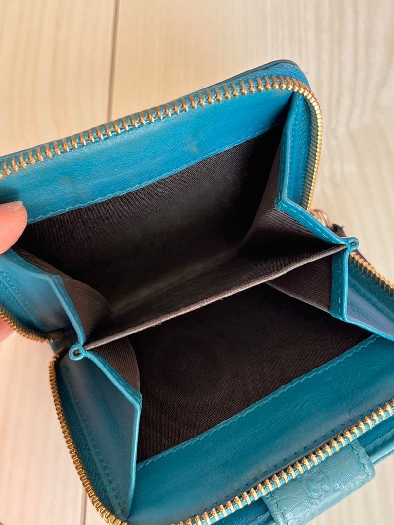 GUCCI GGパターン 二つ折り財布 緑