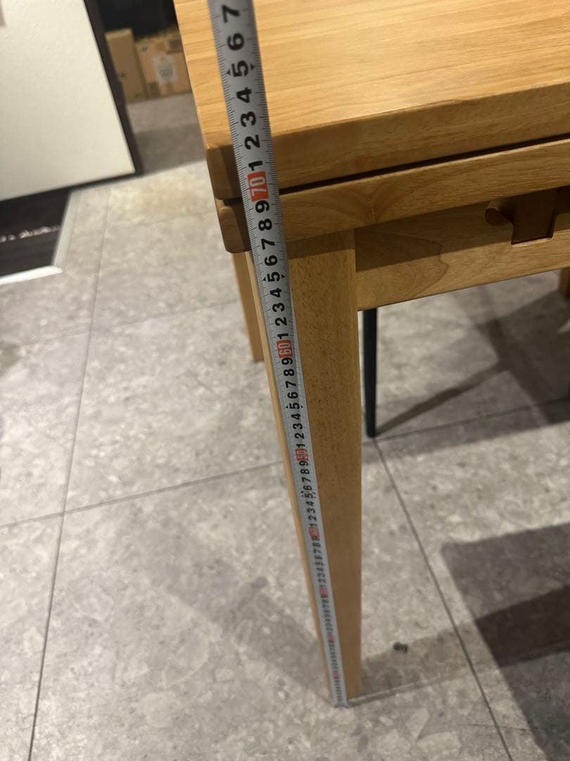 木製ナチュラルウッド正方形ダイニングテーブル