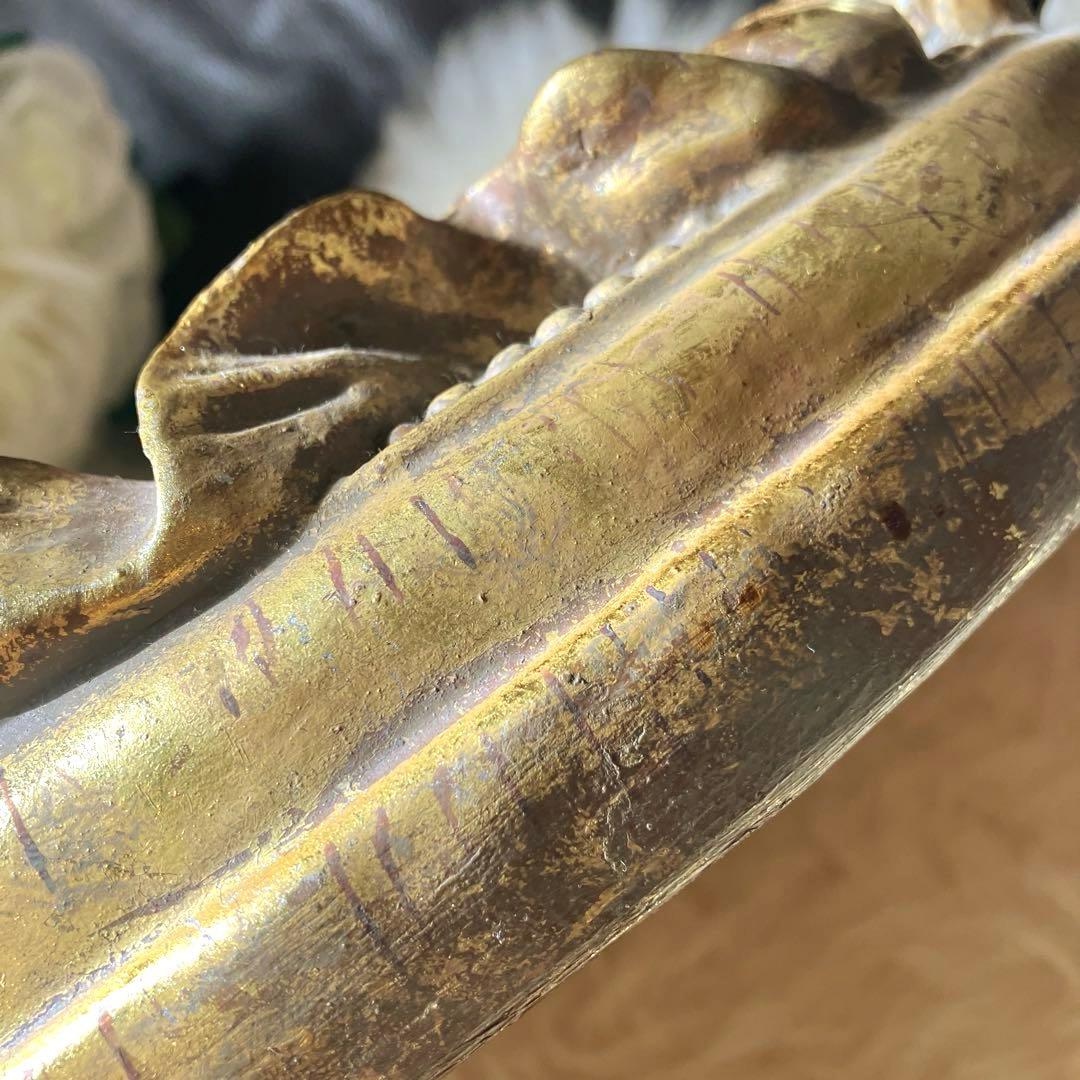 フランスアンティークリボンガーランドミラー　鏡