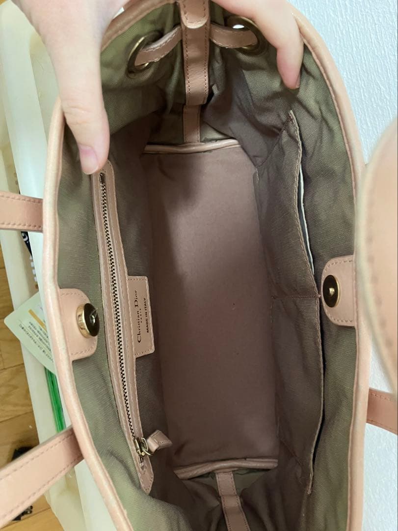 Dior キルティング ピンク ハンドバッグ　カナージュ　ピンク