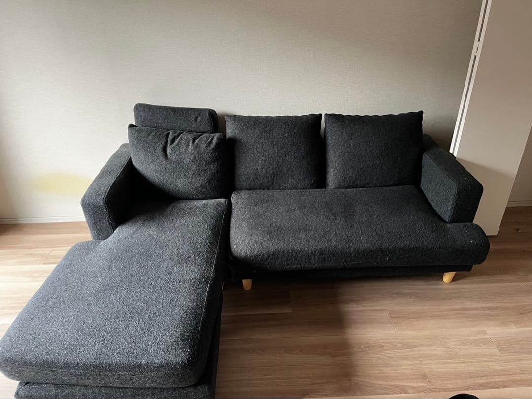 【東京23区又は近辺の方限定】送料無料！ダークグレー L字型コーナーソファ