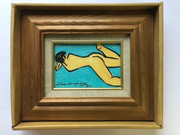 現代美術、真作保証　CHEN GUIPING オリジナル油絵原画 額縁付き