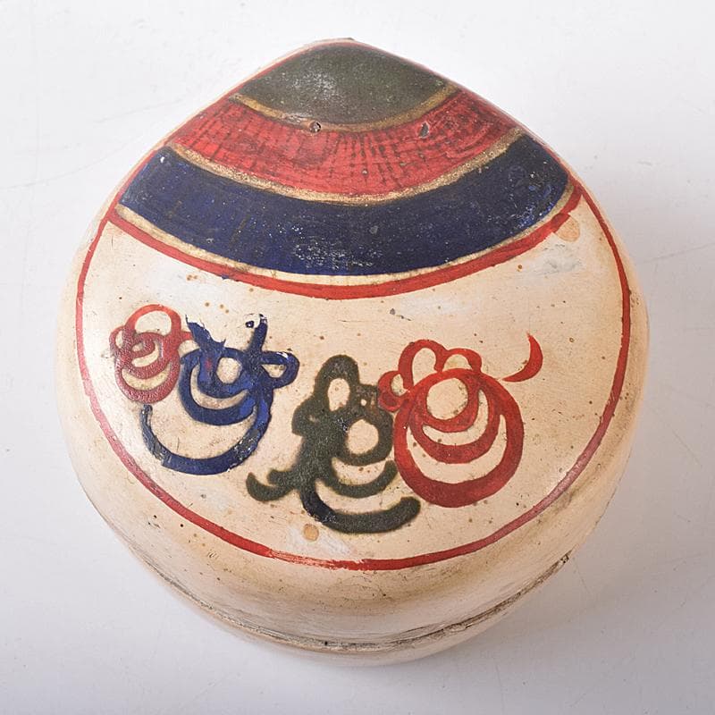 茶道具　白漆　貝文　貝形香合　花押あり　書付時代箱　V　R8327