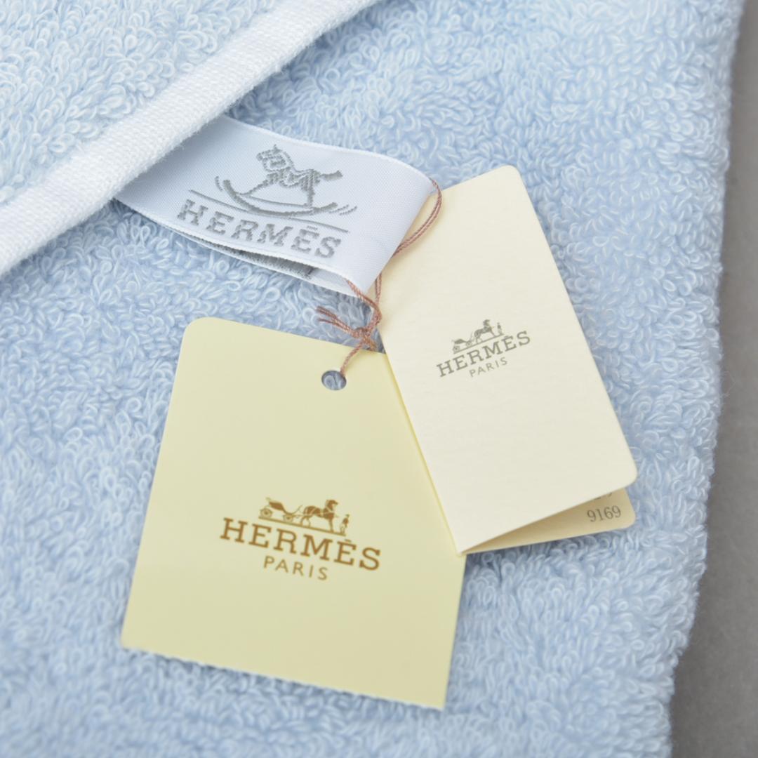 新品◇エルメス アヴァロン バスタオル ベビータオルケット100×55ブルー箱付