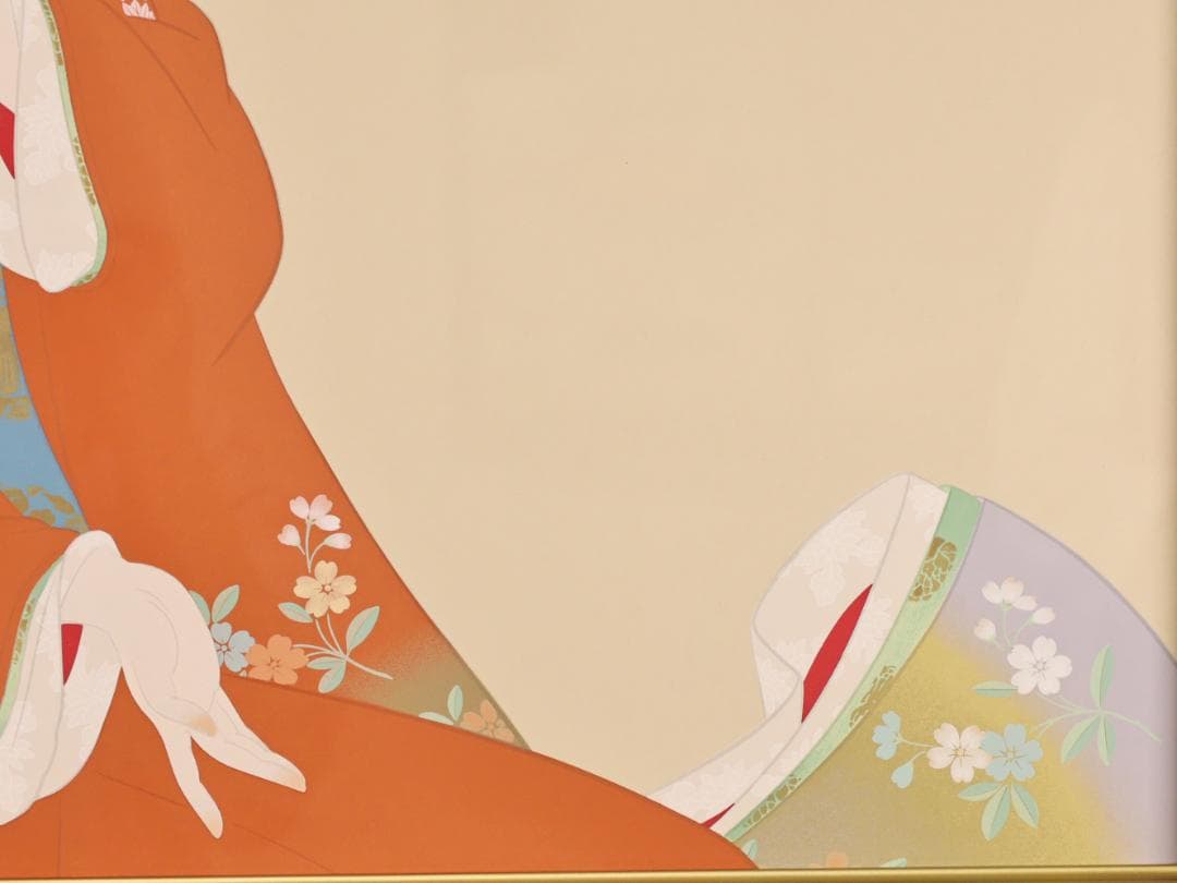 【真作】　上村松園 「 鼓の音 」　12号　H.C　シルクスクリーン　BK178